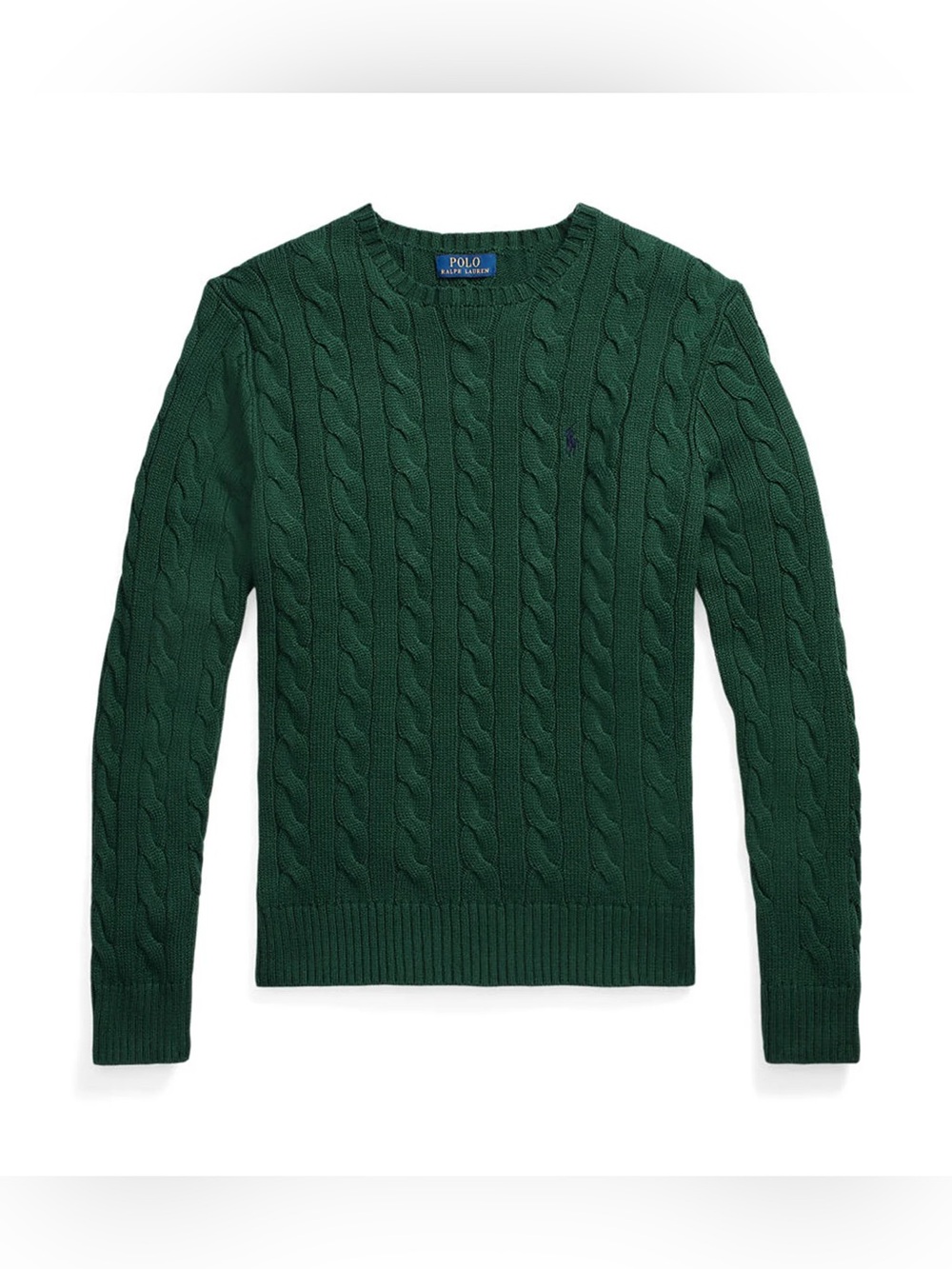 Polo Ralph Lauren Cable-Knit Cotton Crewneck Sweater New Pine